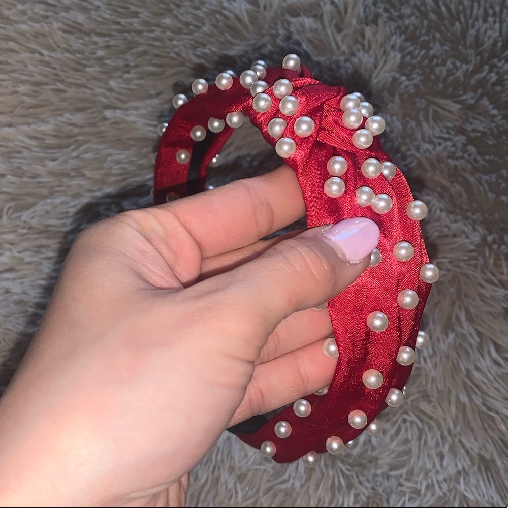 New red pearls headband - Picture 5 of 5